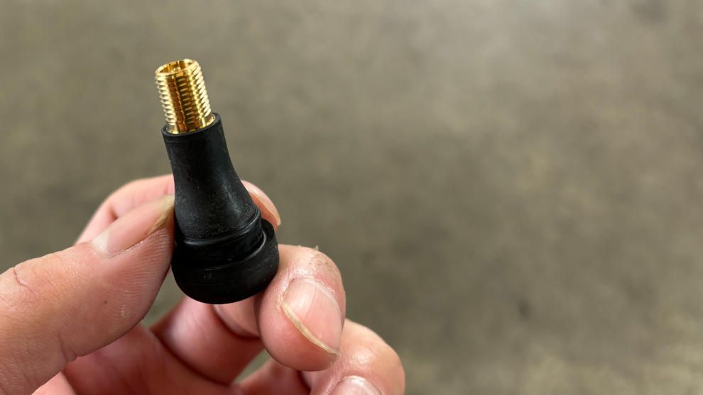 黒いゴムバルブのクローズアップ